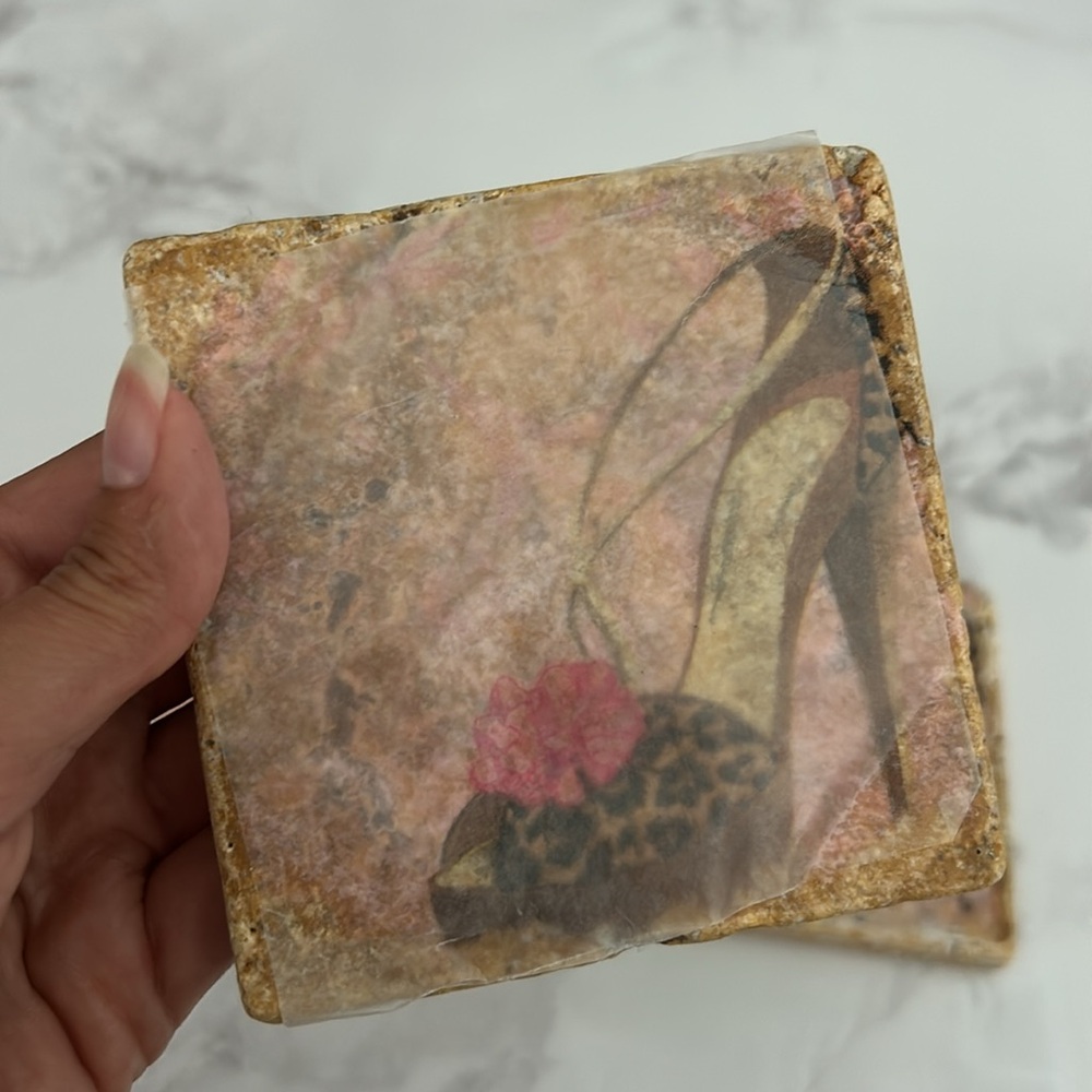 Stone Coasters 4pc - Picture 3 of 4